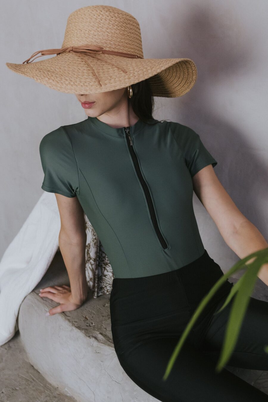 Classic Desire -Dark Green- בגד גוף שרוול קצר