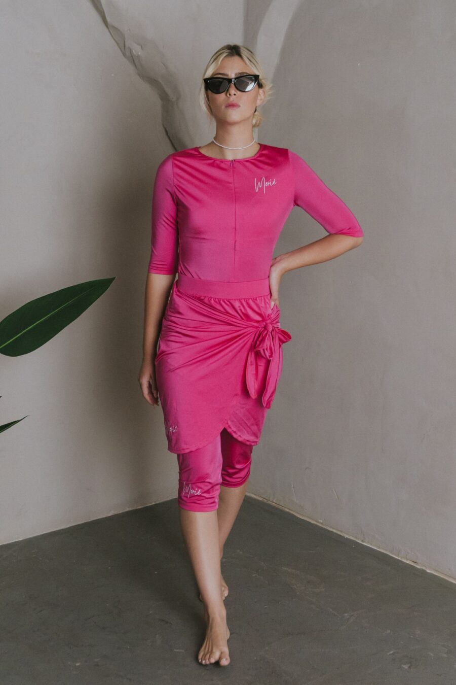 SET- PINK ROSE - סט בגד ים צנוע